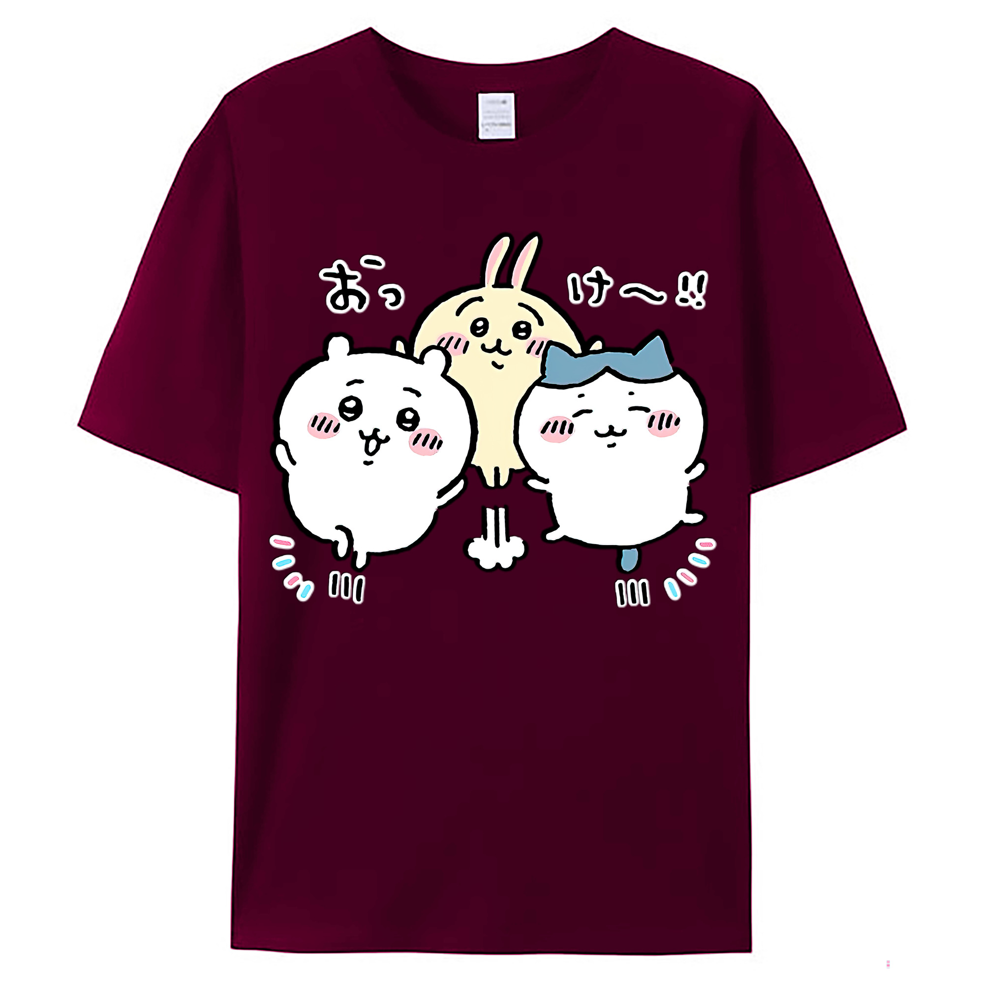 （画像用） ちいかわ ちいかわ Chii-kawa chiikawa レディースカジュアルプリントTシャツ（綿100％）